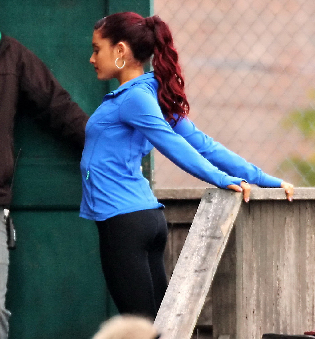 Ariana Grande showing off her ass in tights on the set of 'Swindle' in Vancouver #75250738