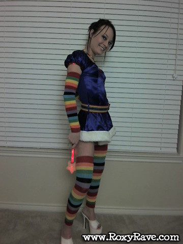 Amateur teen girl in colorful socks #79055372
