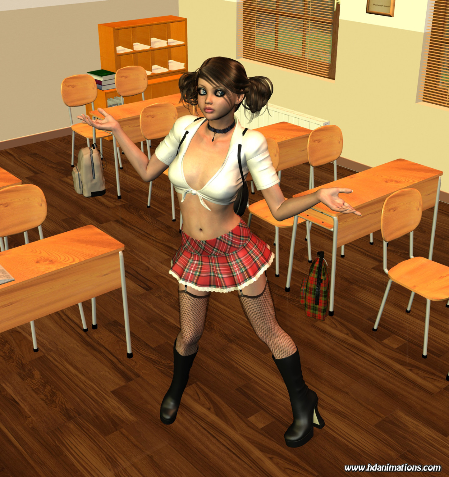 3D toon schoolgirl strips #69343862