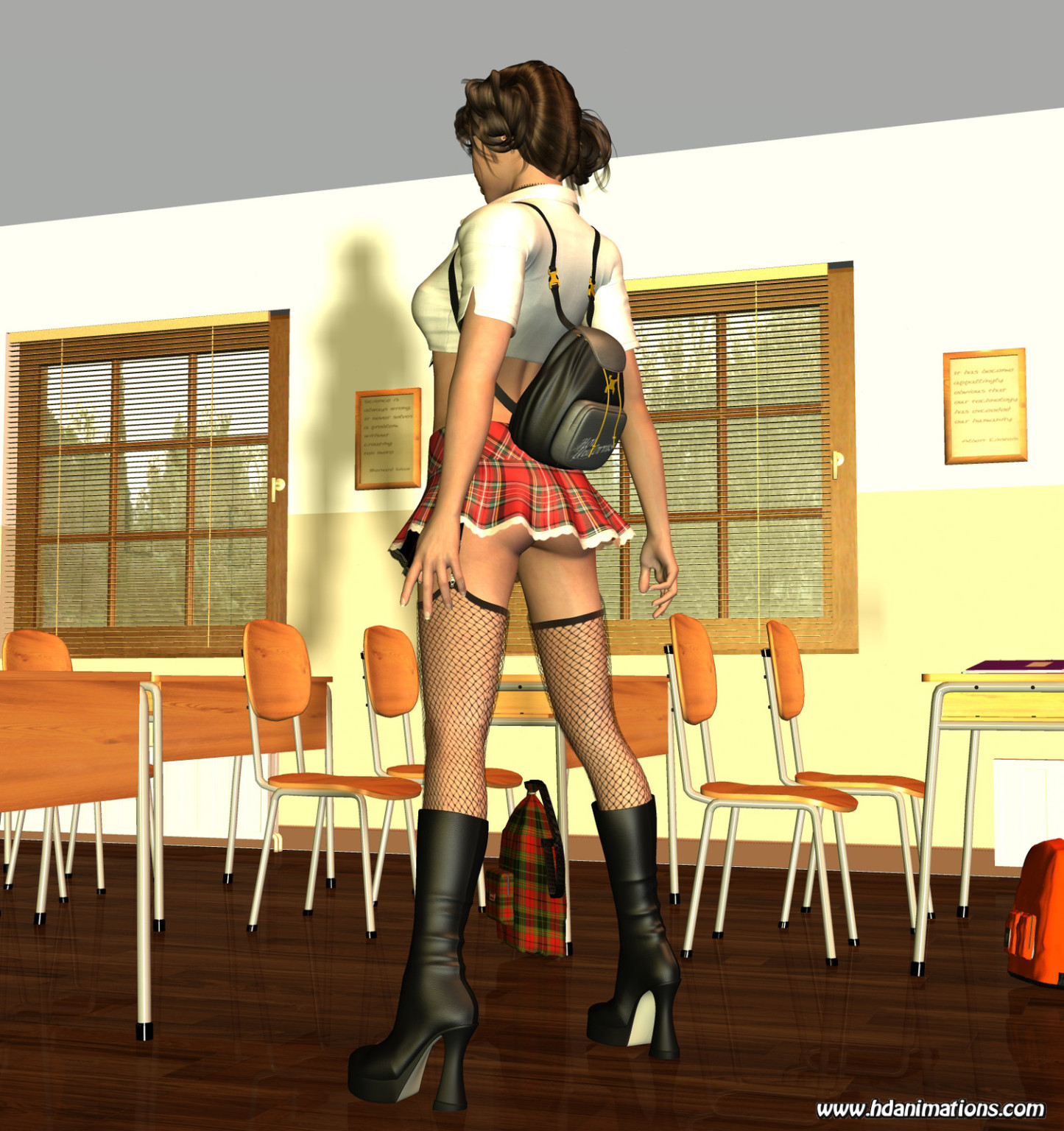 3D toon schoolgirl strips #69343944