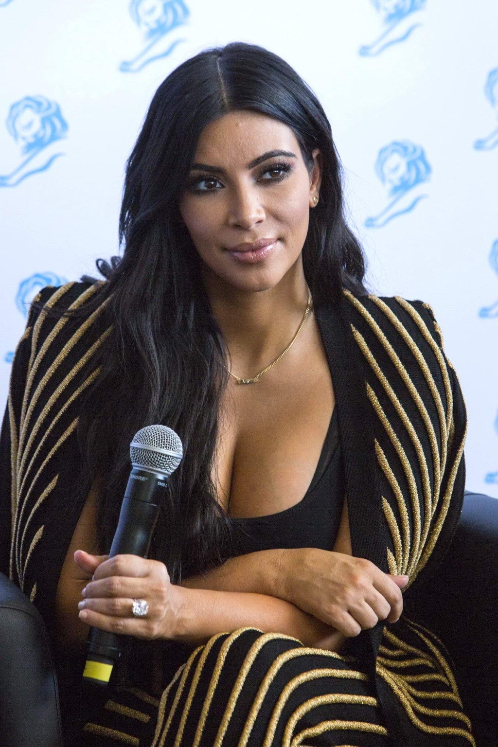 Kim Kardashian Showing Huge Cleavage At The Cannes Lions Event