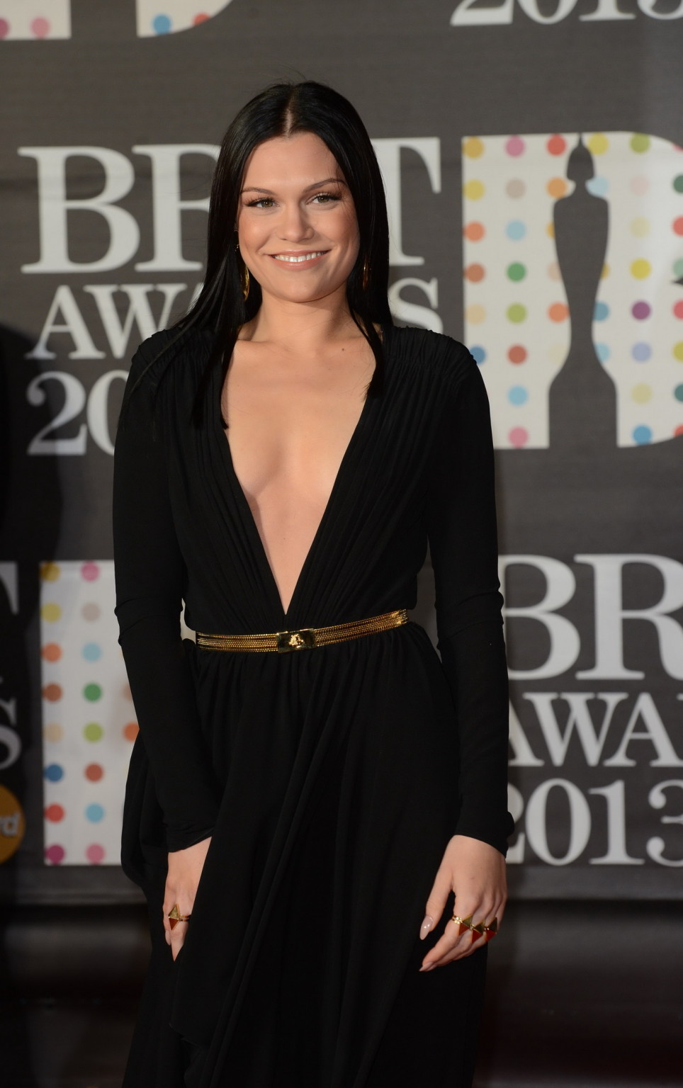 Jessie J showing huge cleavage at The 2013 BRIT Awards in London #75241065