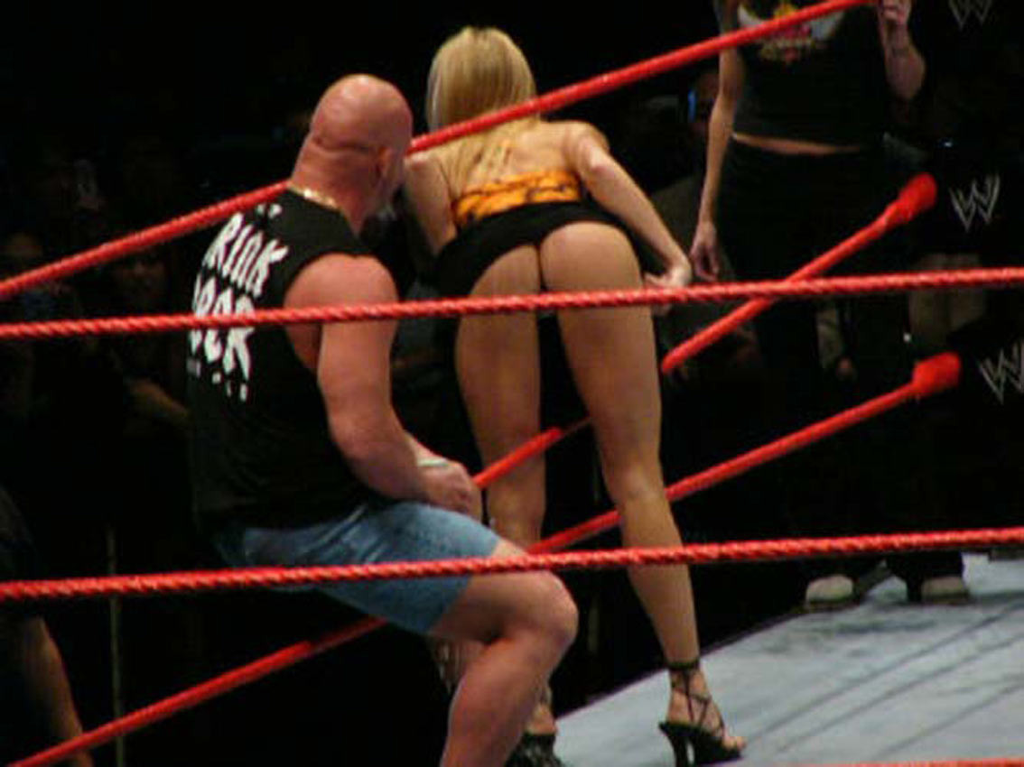 Stacy Keibler shows thong ass while wrestling #75310653