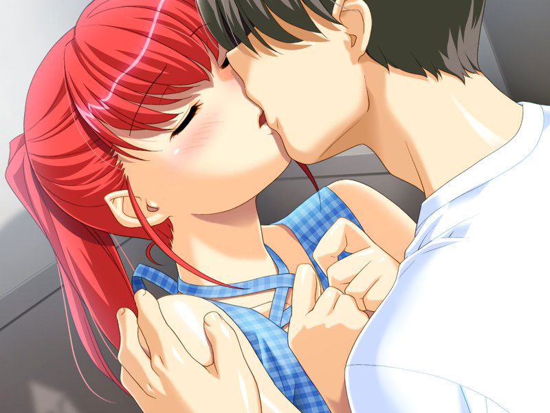 Una hermosa historia de amantes hentai joven con tetas perfectas besando
 #69696495