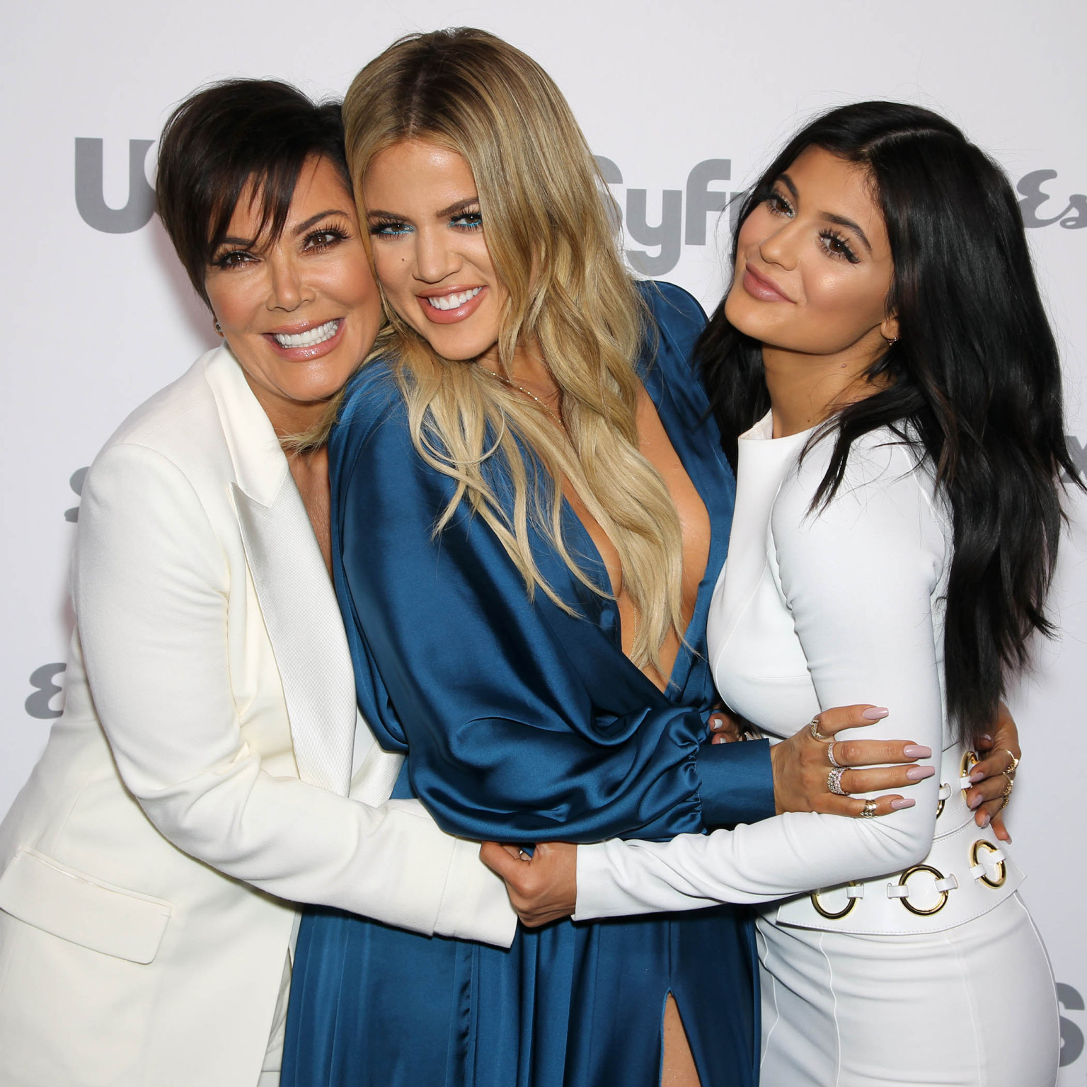 Khloe Kardashian braless wearing a wide open dress at the 2015 NBC Universal Cab #75163888