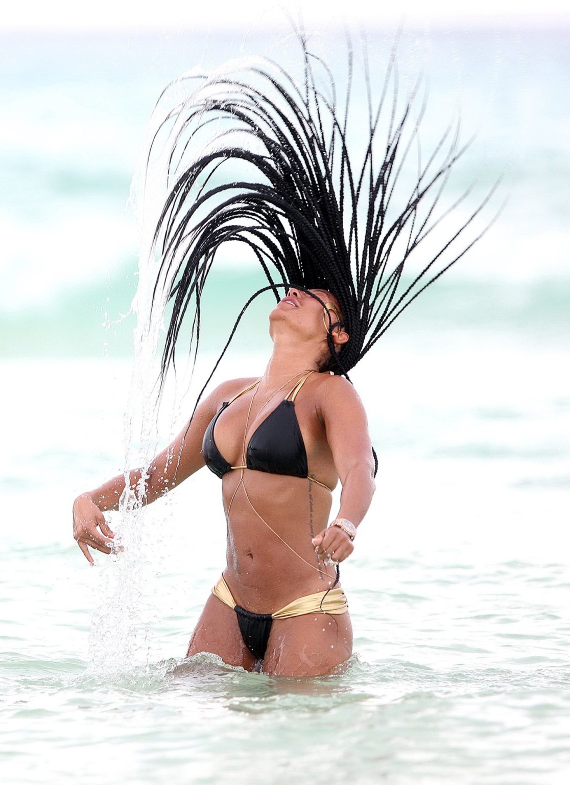 Melanie Brown showing off her bikini body on a beach in Mexico #75185500