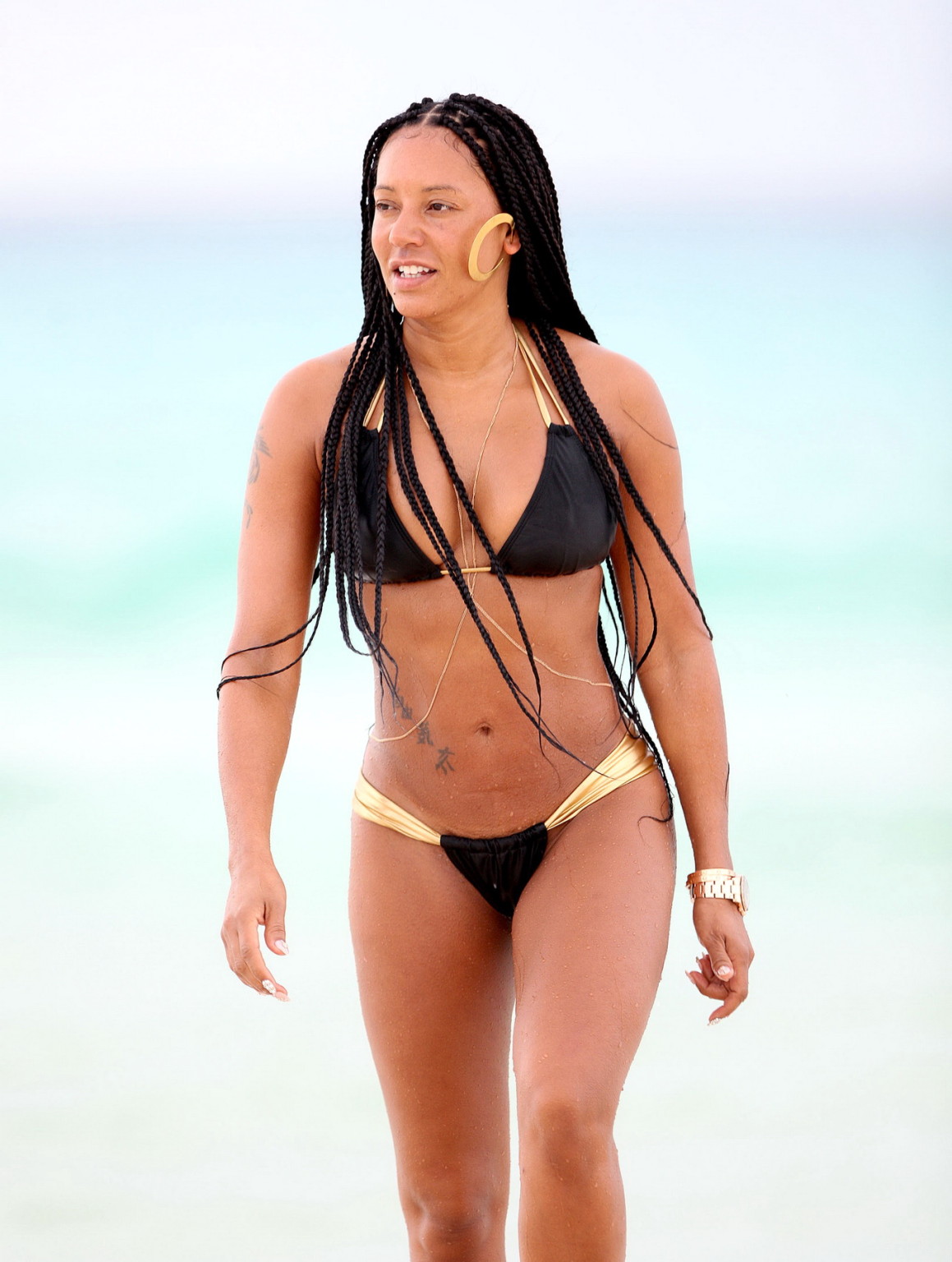 Melanie Brown showing off her bikini body on a beach in Mexico #75185546