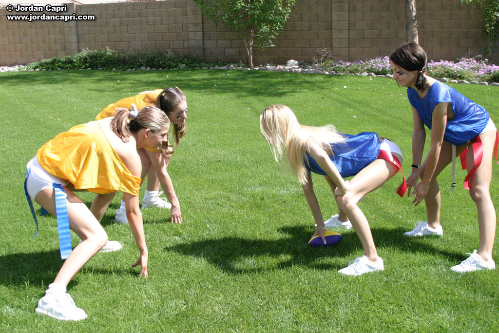 Jordan Capri and her girlfriends playing flag football in panties! #67788734