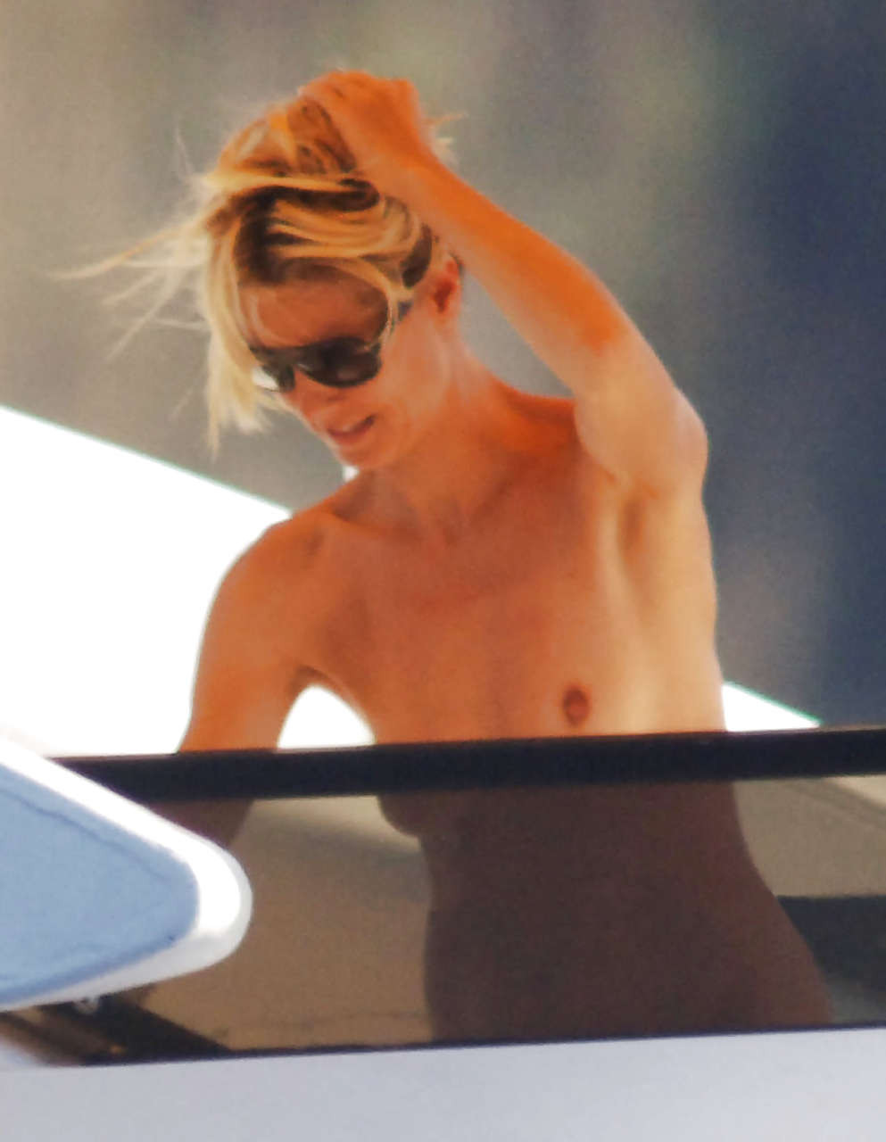 Heidi Klum caught enjoy sunbathing topless on yacht by paprazzi and posing sexy #75295196