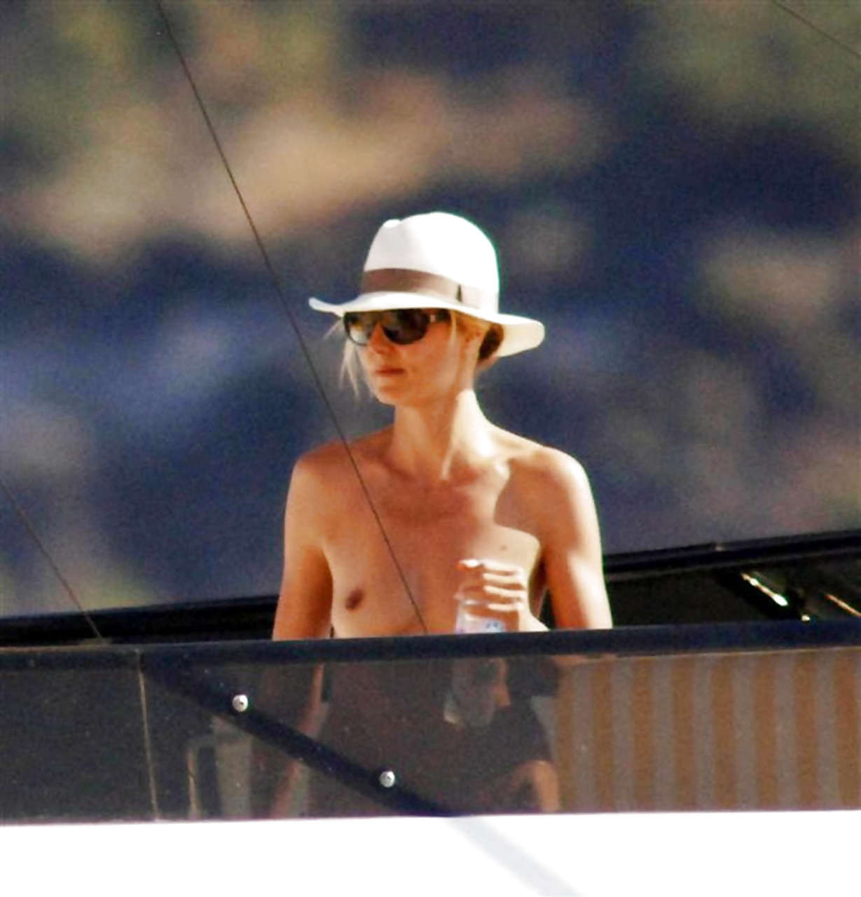 Heidi Klum caught enjoy sunbathing topless on yacht by paprazzi and posing sexy #75295224