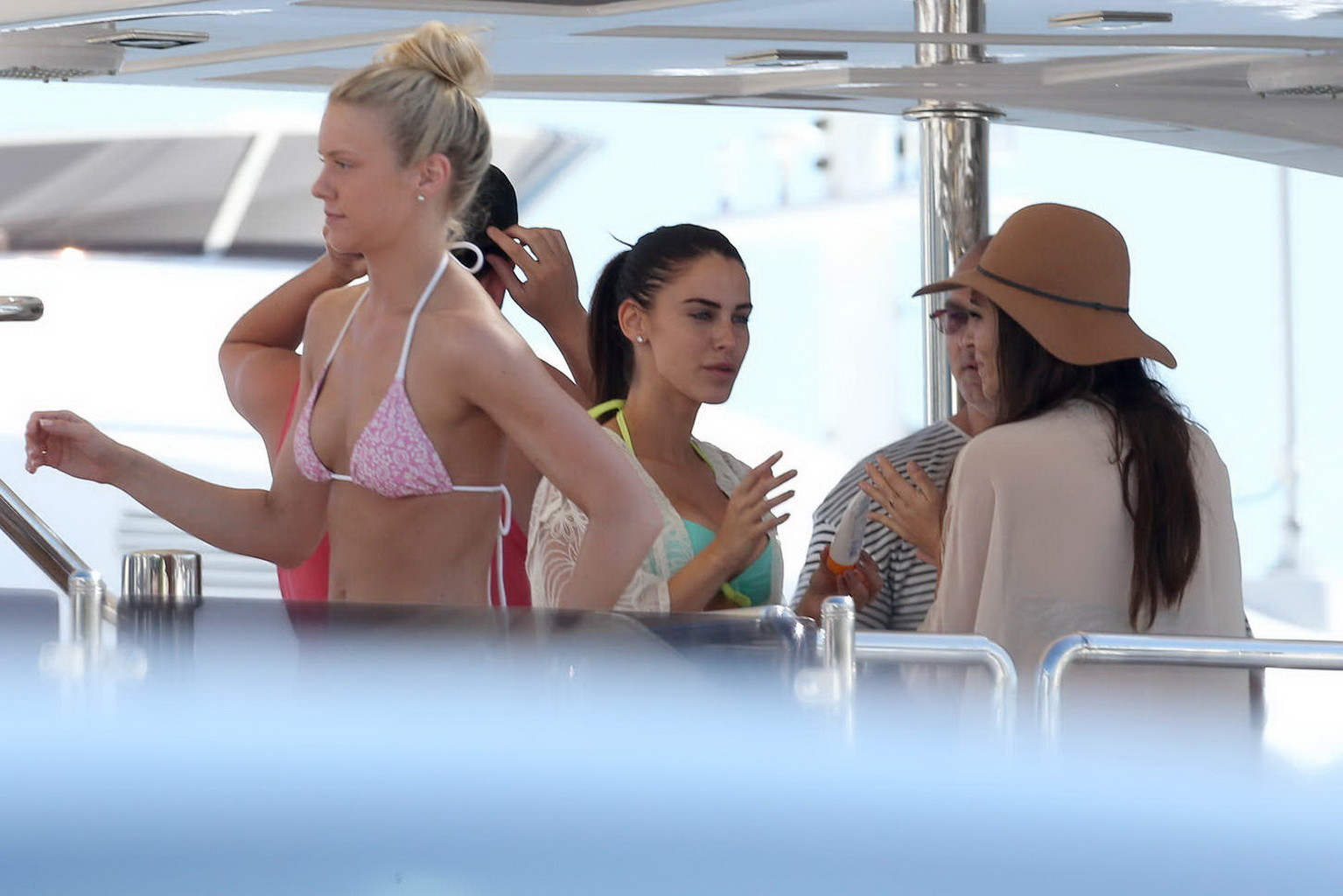 Jessica Lowndes busty wearing skimpy bikini top at the yacht in Cannes #75163879