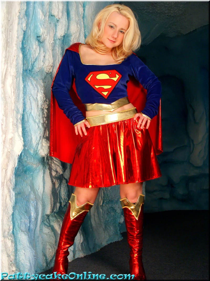 Busty teen girl dressed in superwoman uniform #75734590
