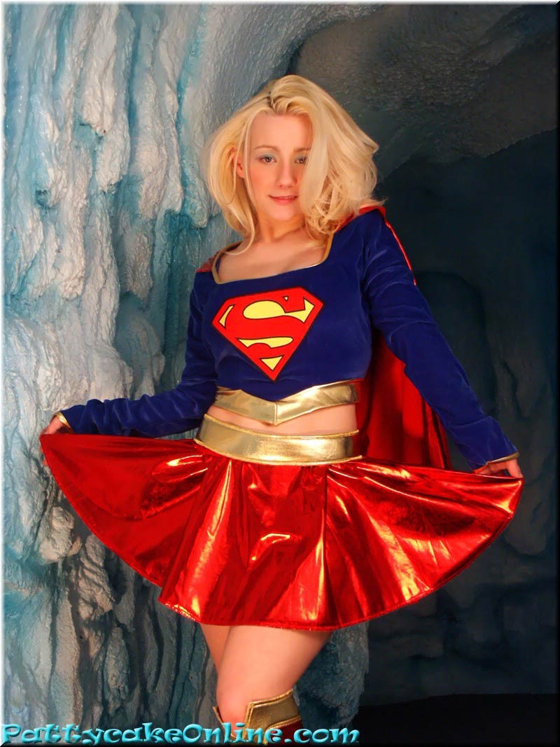 Busty teen girl dressed in superwoman uniform #75734596