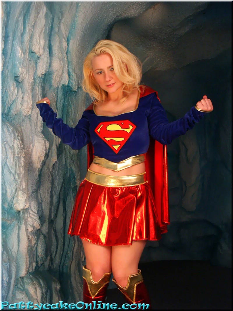 Busty teen girl dressed in superwoman uniform #75734613