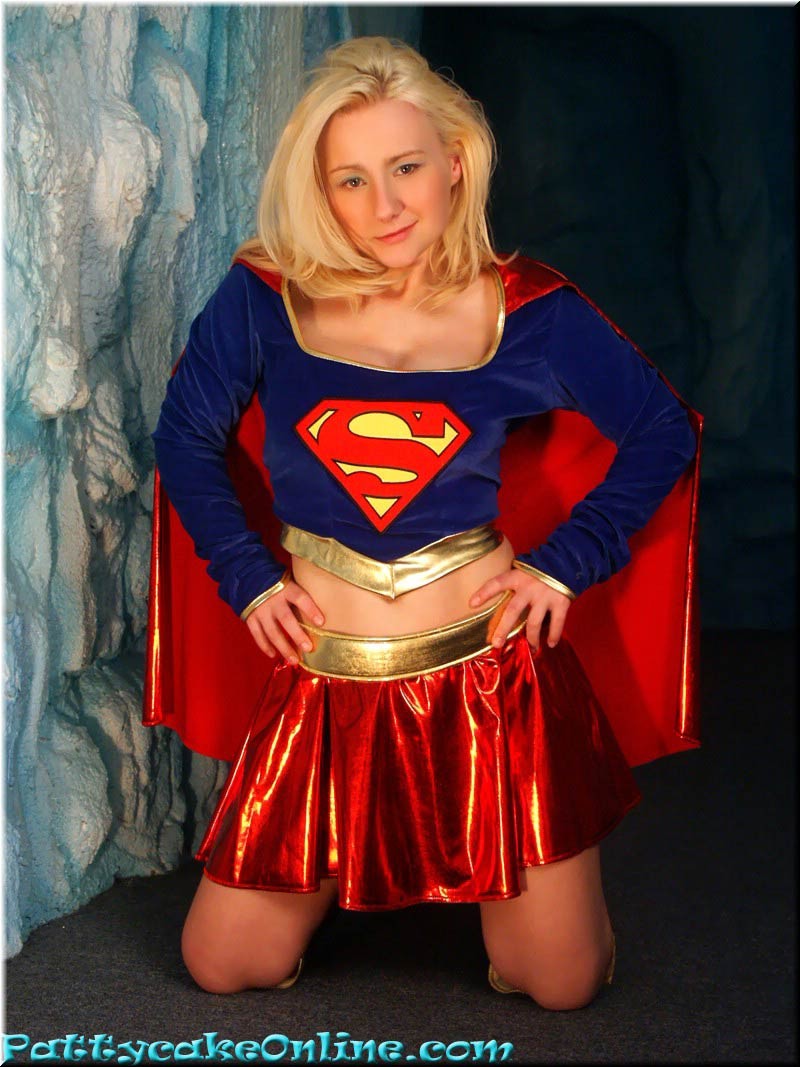 Busty teen girl dressed in superwoman uniform #75734637