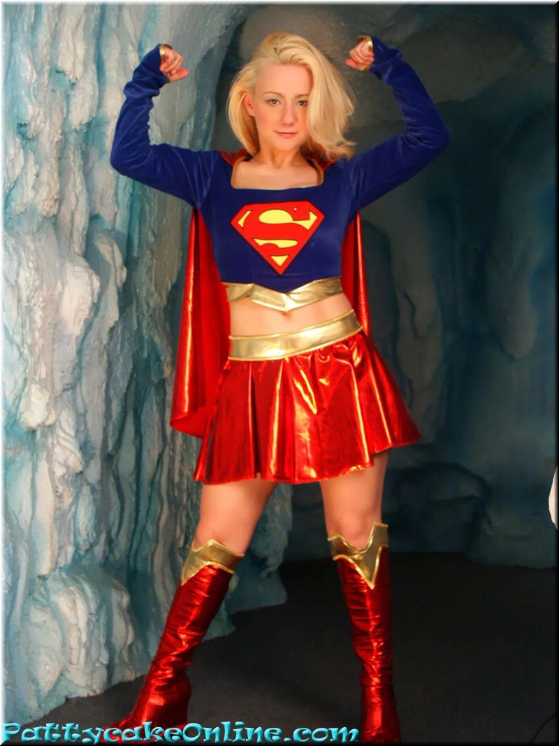 Busty teen girl dressed in superwoman uniform #75734676