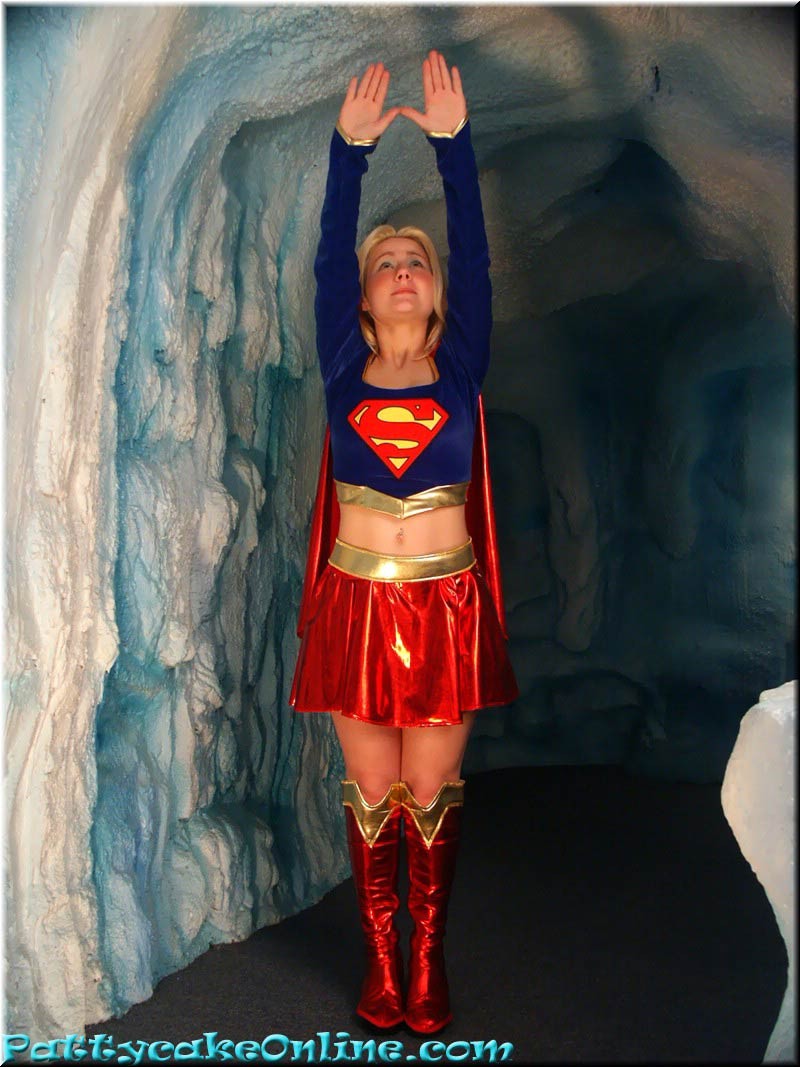 Busty teen girl dressed in superwoman uniform #75734691