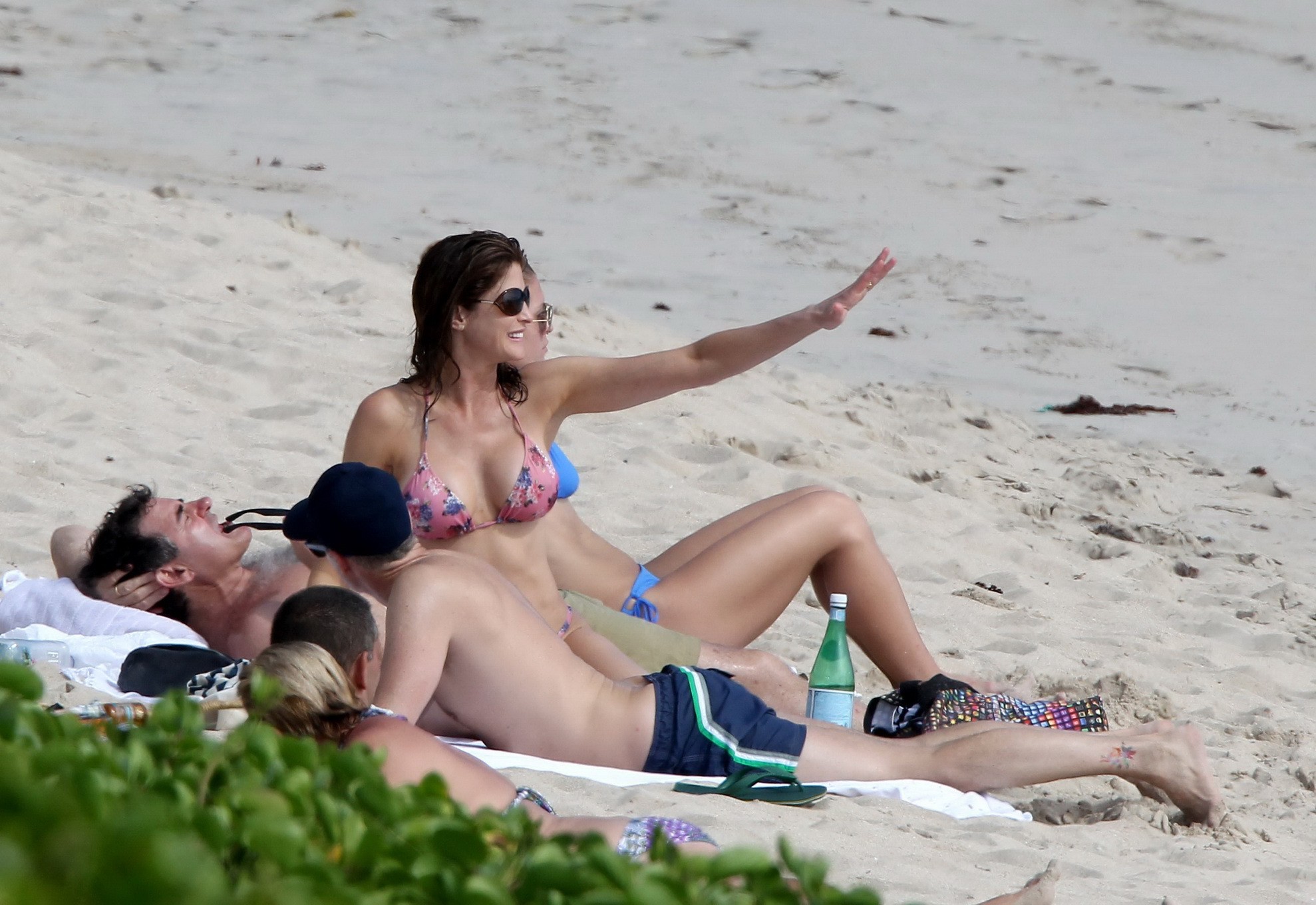 Stephanie Seymour indossa un succinto bikini floreale in spiaggia a st.barts
 #75209071