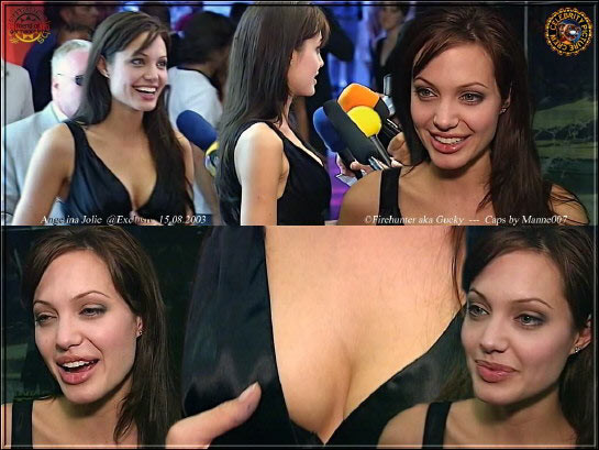 Sexy actress Angelina Jolie hot posing #75443946