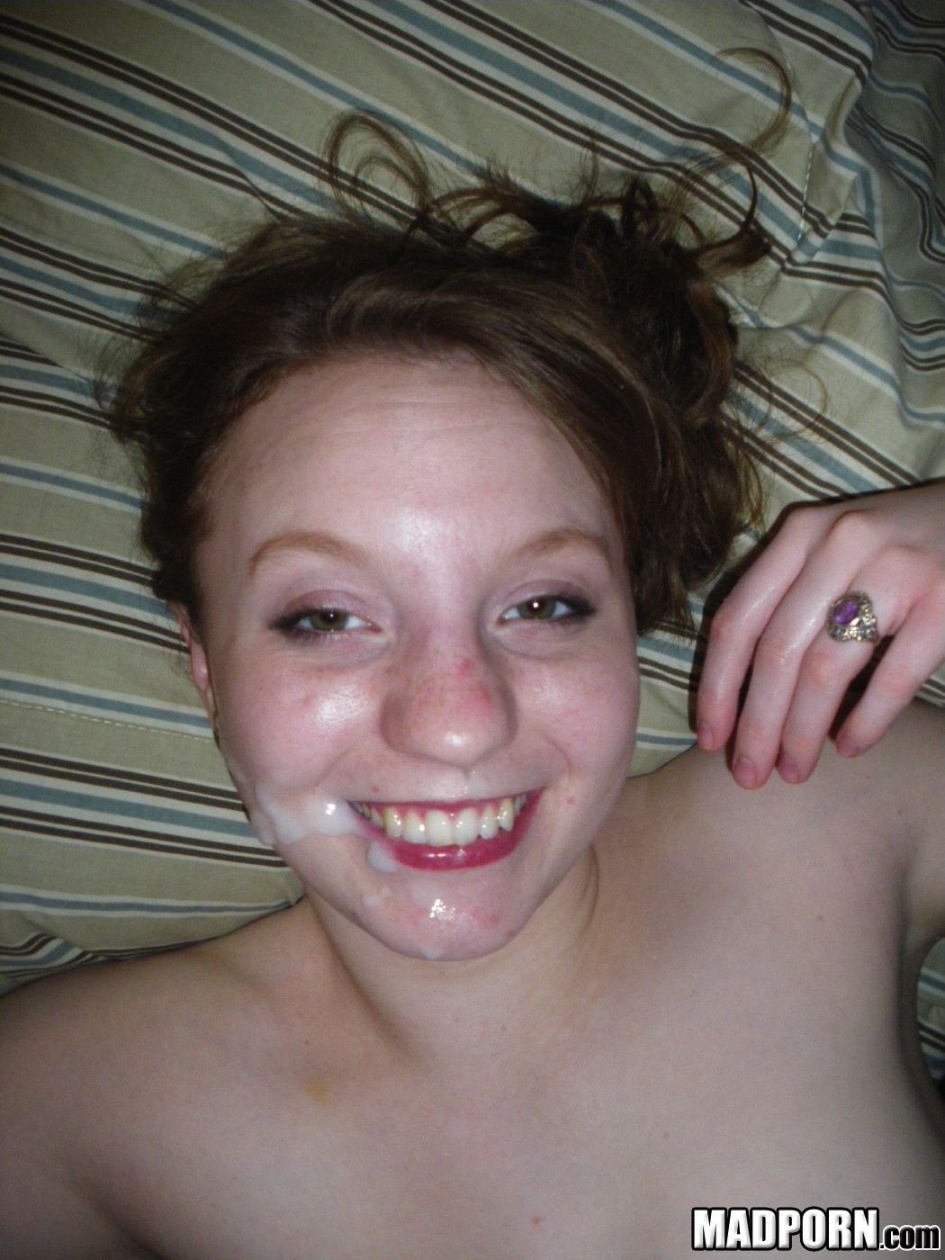 Redhead amateur gets a massive wicked facial #79352479