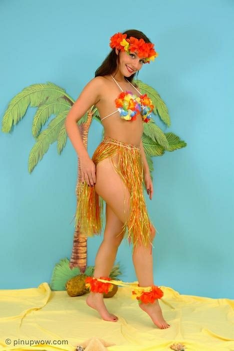 Carla in hula girl striptease
 #74934325