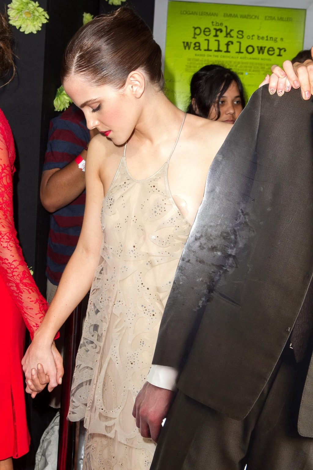 Emma Watson braless showing side boob  pasties at 'The Perks of Being a Wallflow #75252660