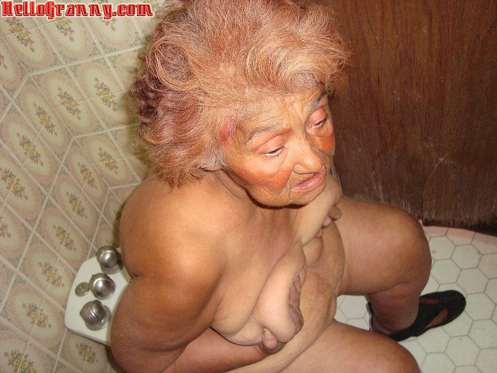 Painted granny in the shower plays with her boobs #67245403