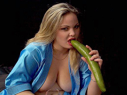 Younger plumper babe lick cucumber #75588838