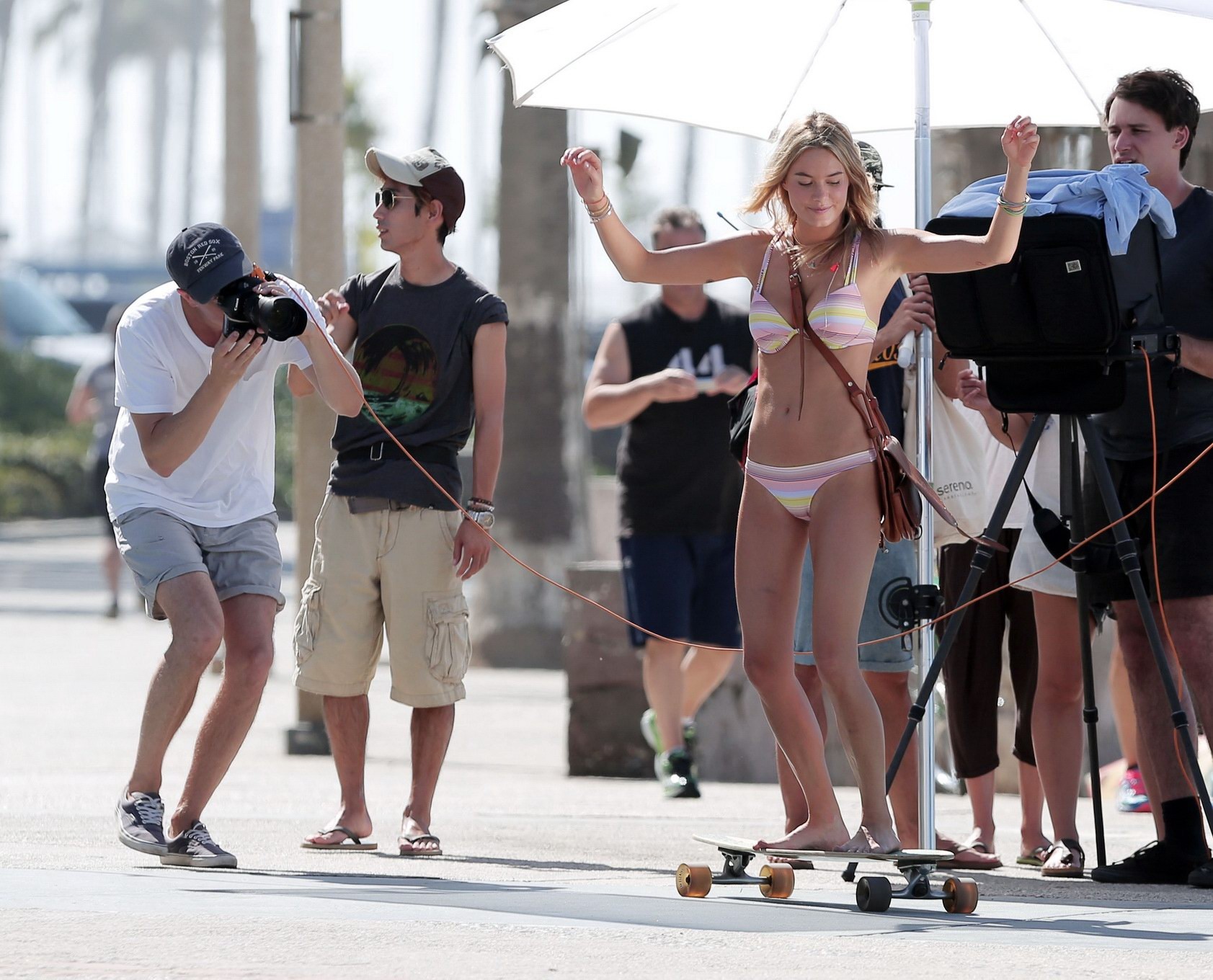 Camille Rowe showing off her ass at the bikini photoshoot in LA #75185172