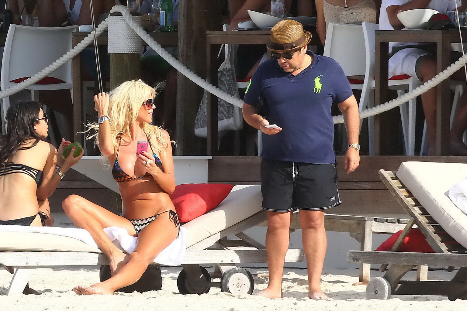 Victoria Silvstedt showing off her bikini body on a beach in St. Barts #75244257