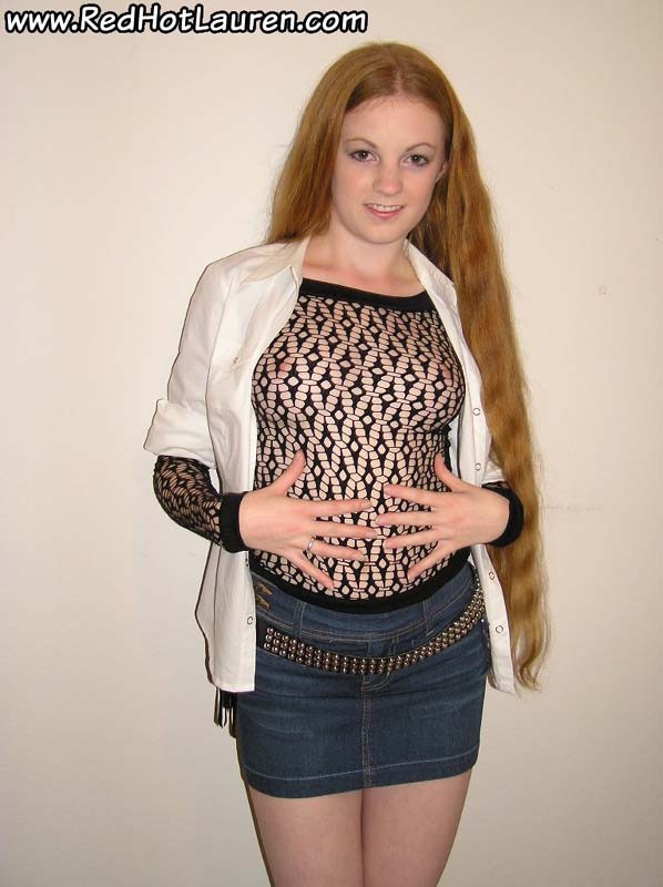 Sweet petite redhead teen in black mashed shirt #70695886