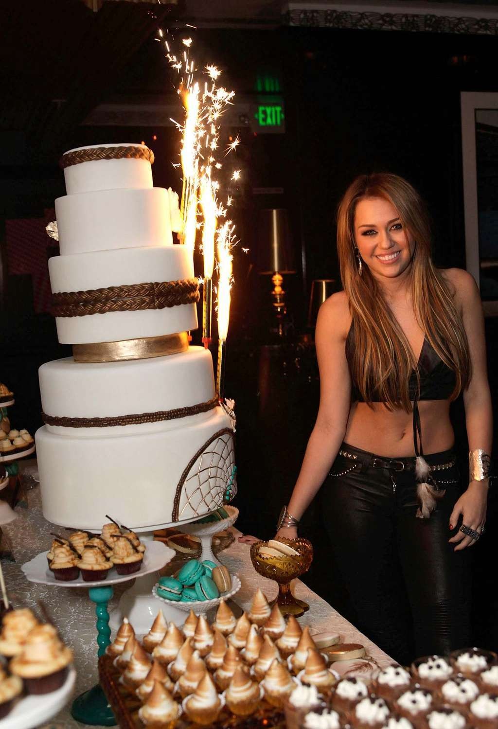 Miley Cyrus celebrate 18th birthday and flashing her panties upskirt and side bo #75325583
