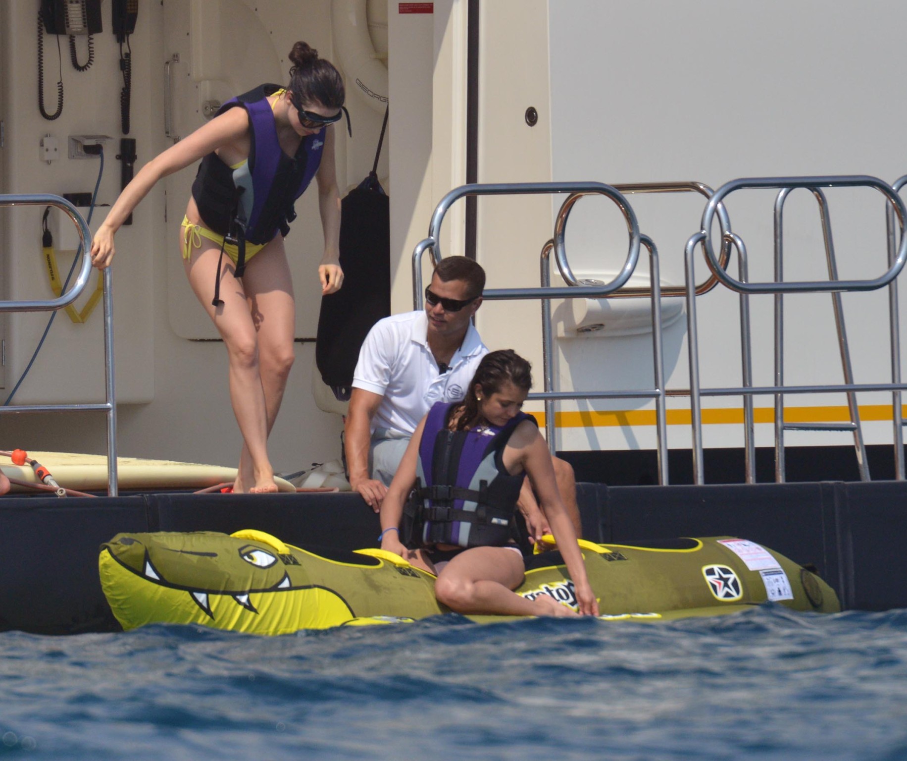 Nina Dobrev wearing a flesh colored bikini on a yacht in St Tropez #75193598
