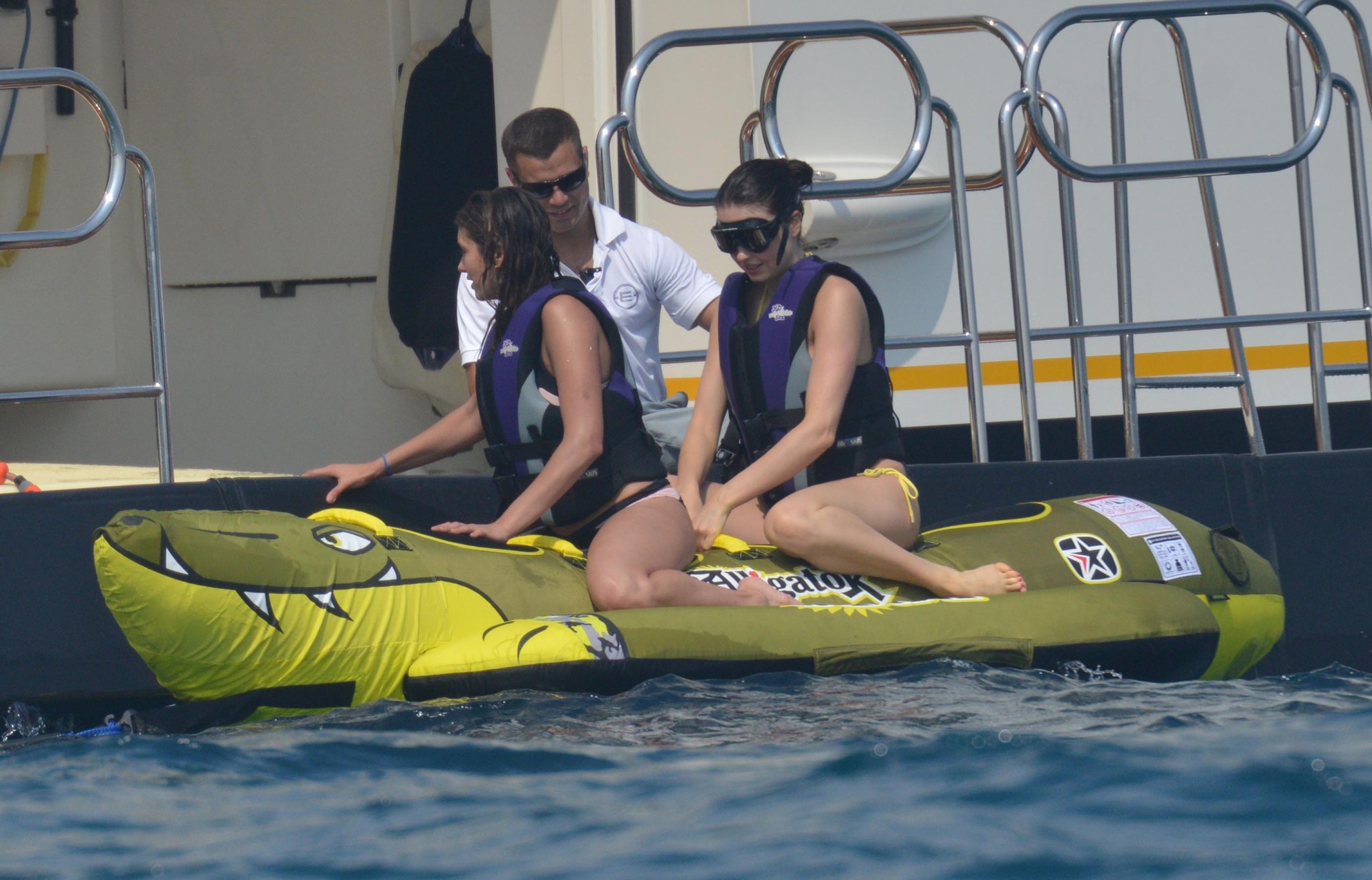 Nina Dobrev wearing a flesh colored bikini on a yacht in St Tropez #75193617
