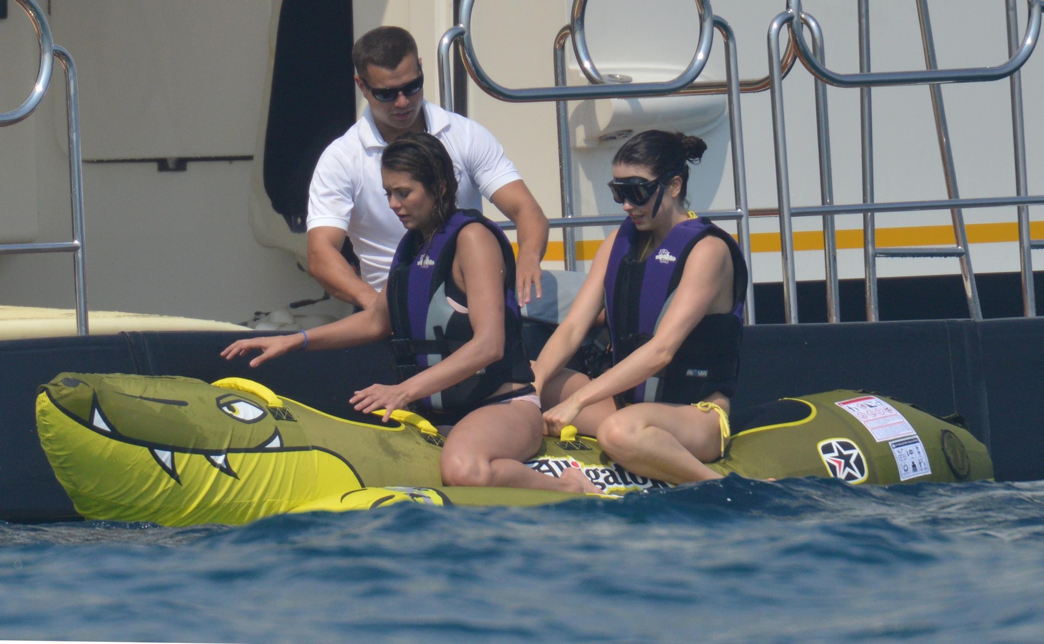 Nina Dobrev wearing a flesh colored bikini on a yacht in St Tropez #75193625