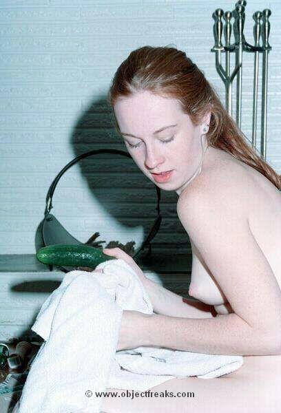 amateur redhead masturbating with a cucumber #73291151
