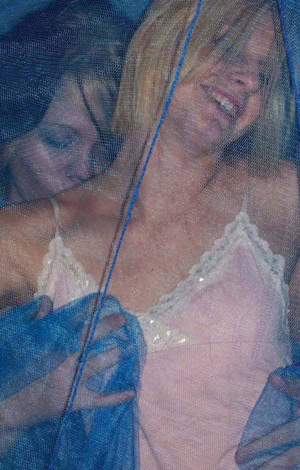 Foxy rubia novias lesbianas en una cama
 #73597102