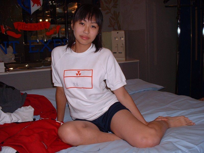 Asian teenie posing naked and showing off her pussy #69961544