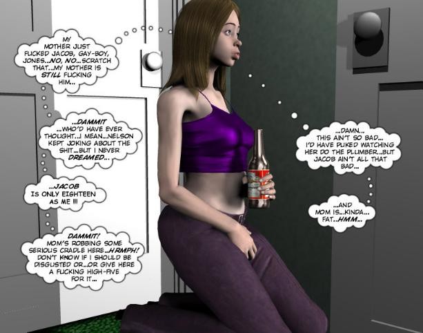 3D anime comics about lecherous outmoded housewife innocent teen