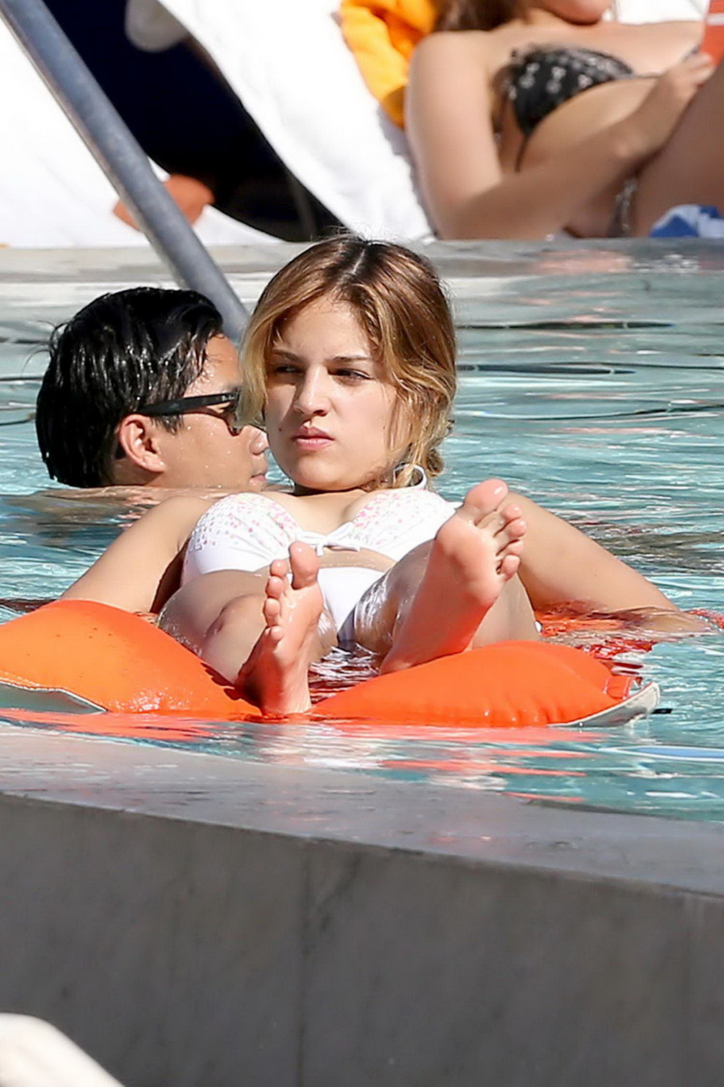 Eiza Gonzalez busty in a white string bikini at the pool in Miami #75212033