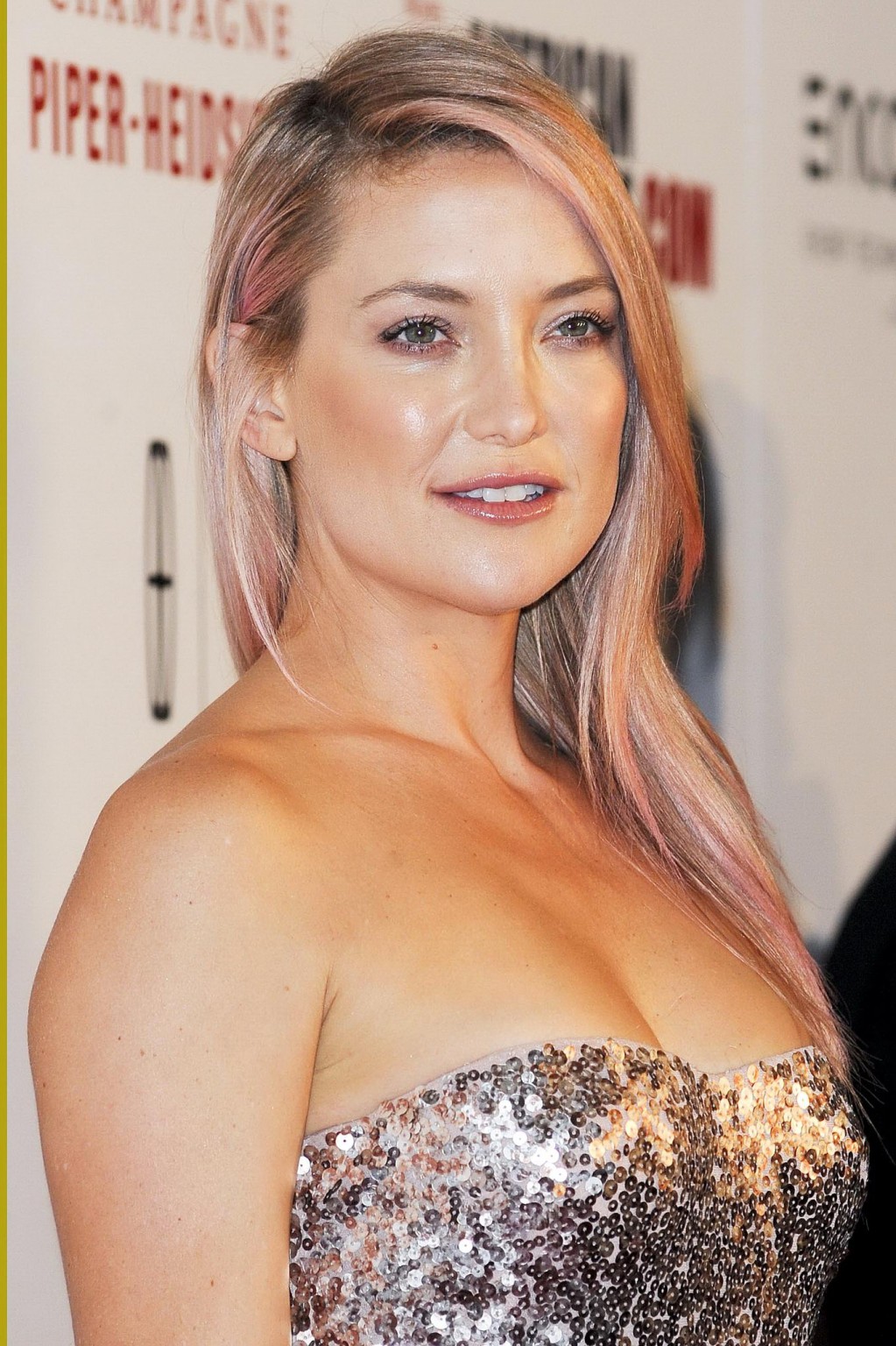 Kate Hudson busty wearing a strapless maxi dress at the 28th American Cinematheq #75183531