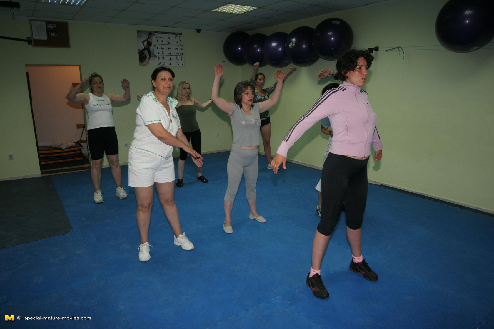 Femmes matures faisant de la musculation avec et sans vêtements
 #68631313