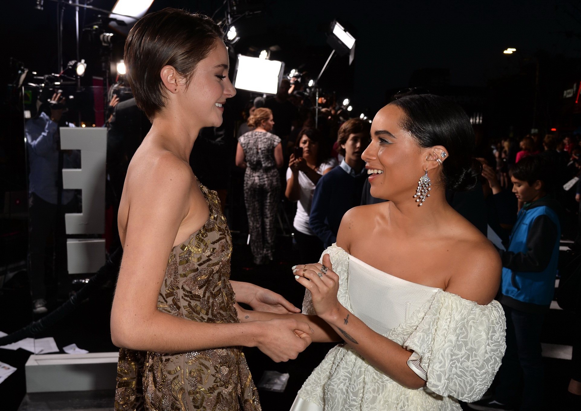 Shailene Woodley sans soutien-gorge portant une robe partiellement transparente à la première de "divergent".
 #75201970