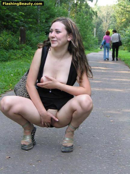 Girl flashing her pussy in public #76656174