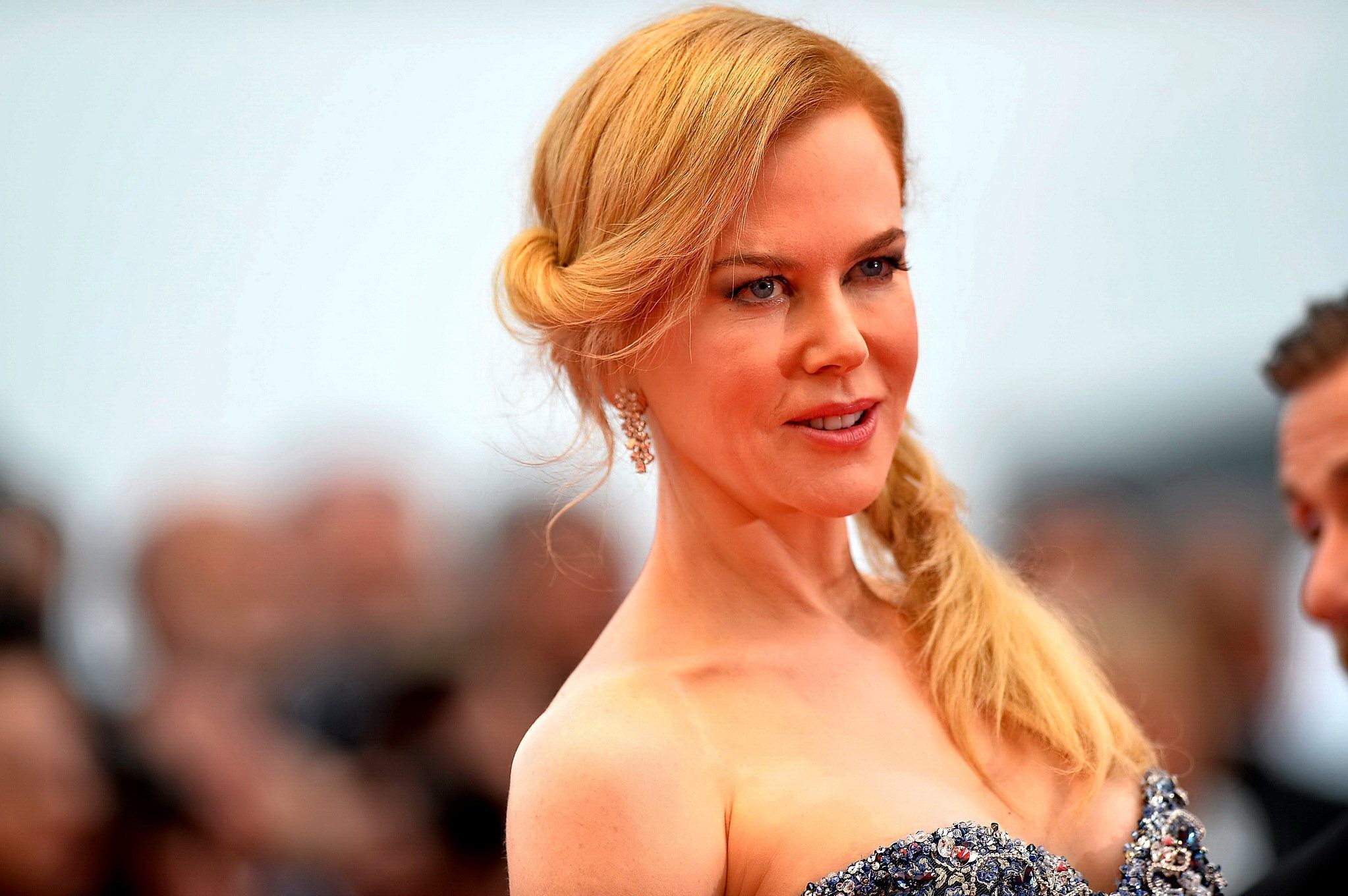 Nicole Kidman busty wearing a strapless dress at the 67th Annual Cannes Film Fes #75196259