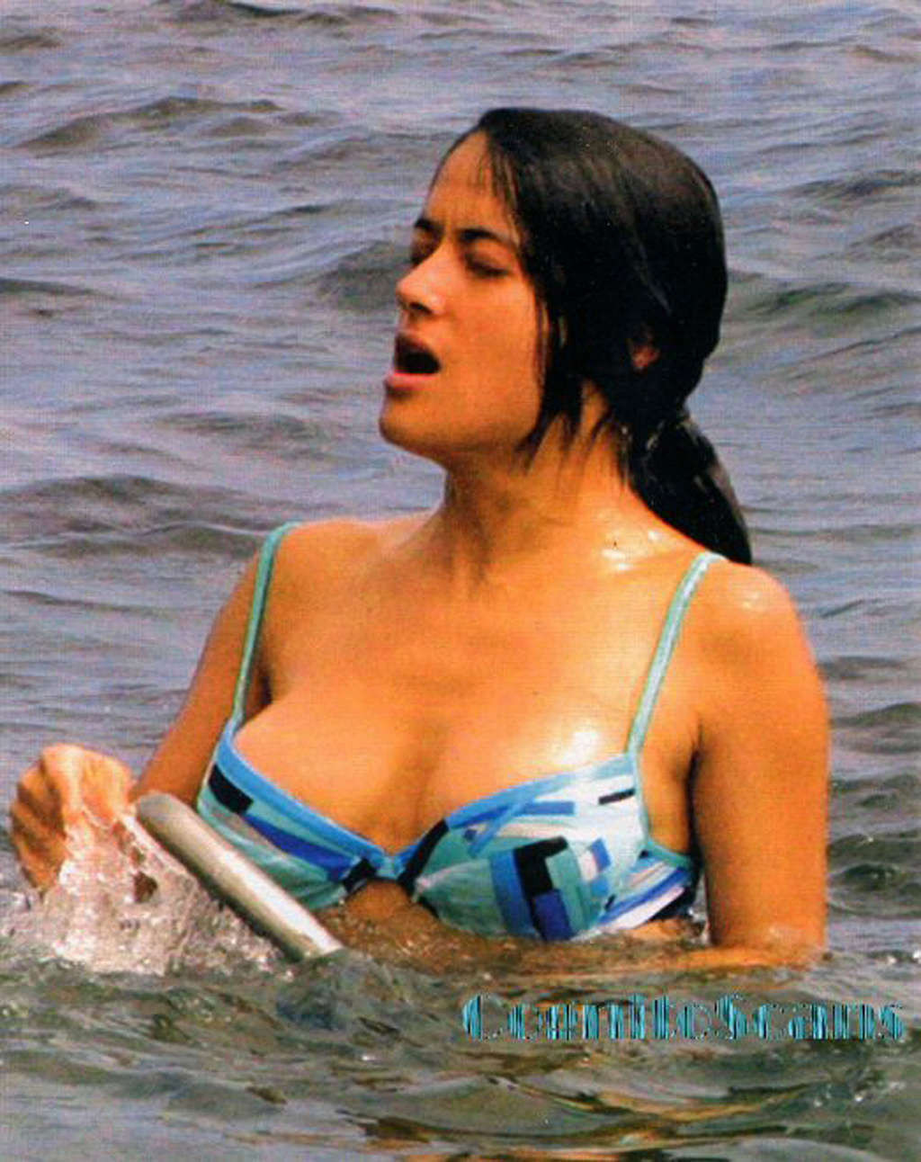 Salma Hayek exposing her great body in bikini and showing her huge tits #75344042