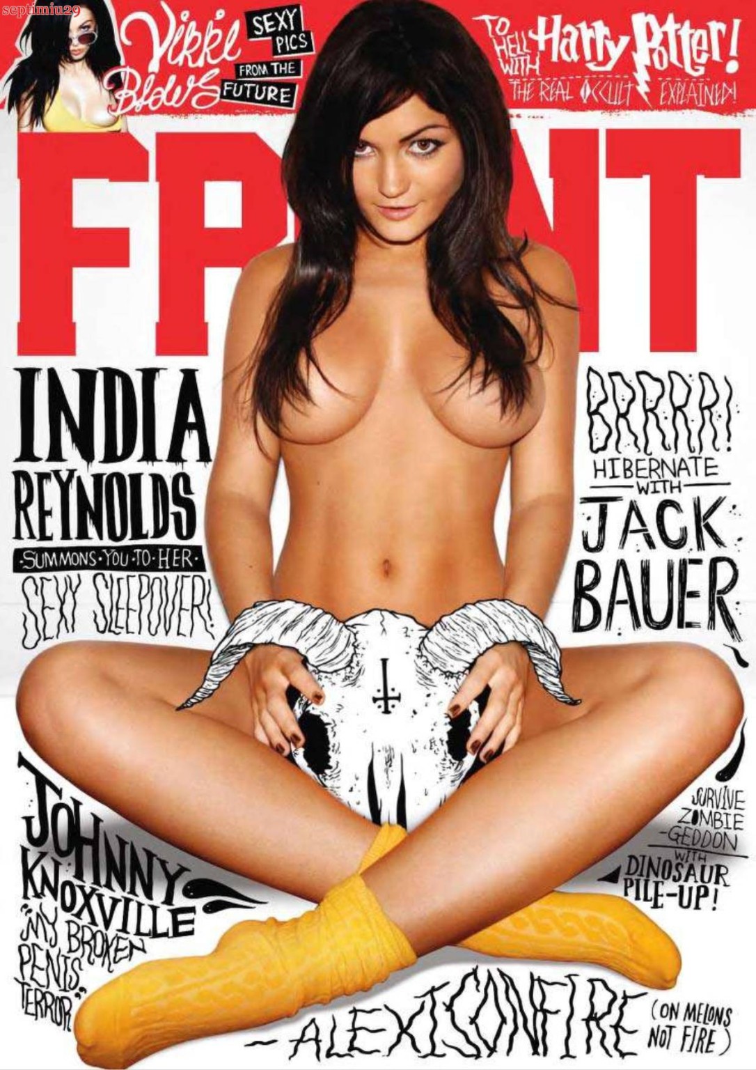 India Reynolds showing off her perfect boobs in Front UK magazine #75326654