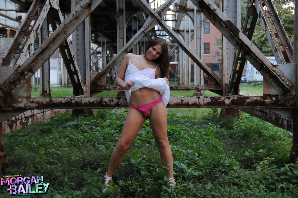 Amazing tgirl Ashley stripping outdoors #72629148