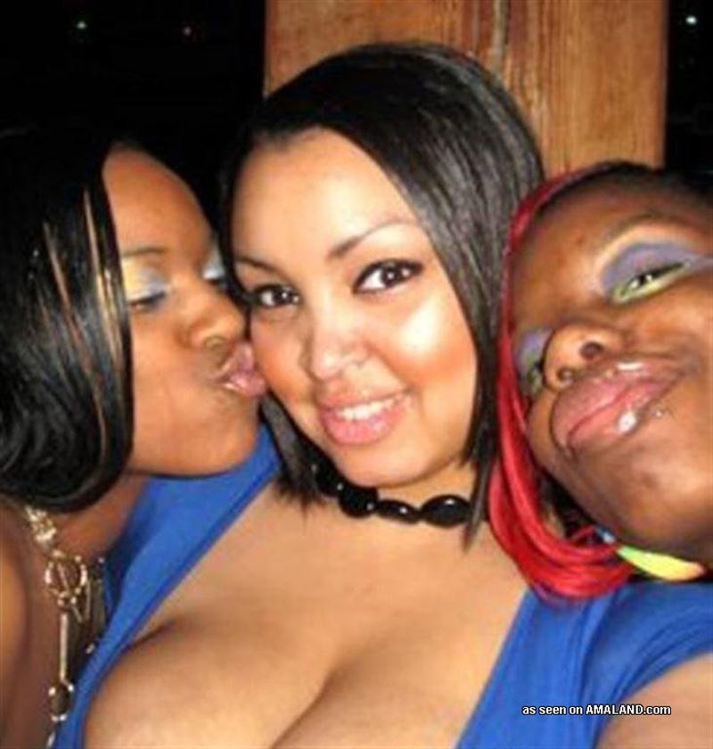 Black BBW babes with big tits posing slutty #71720037