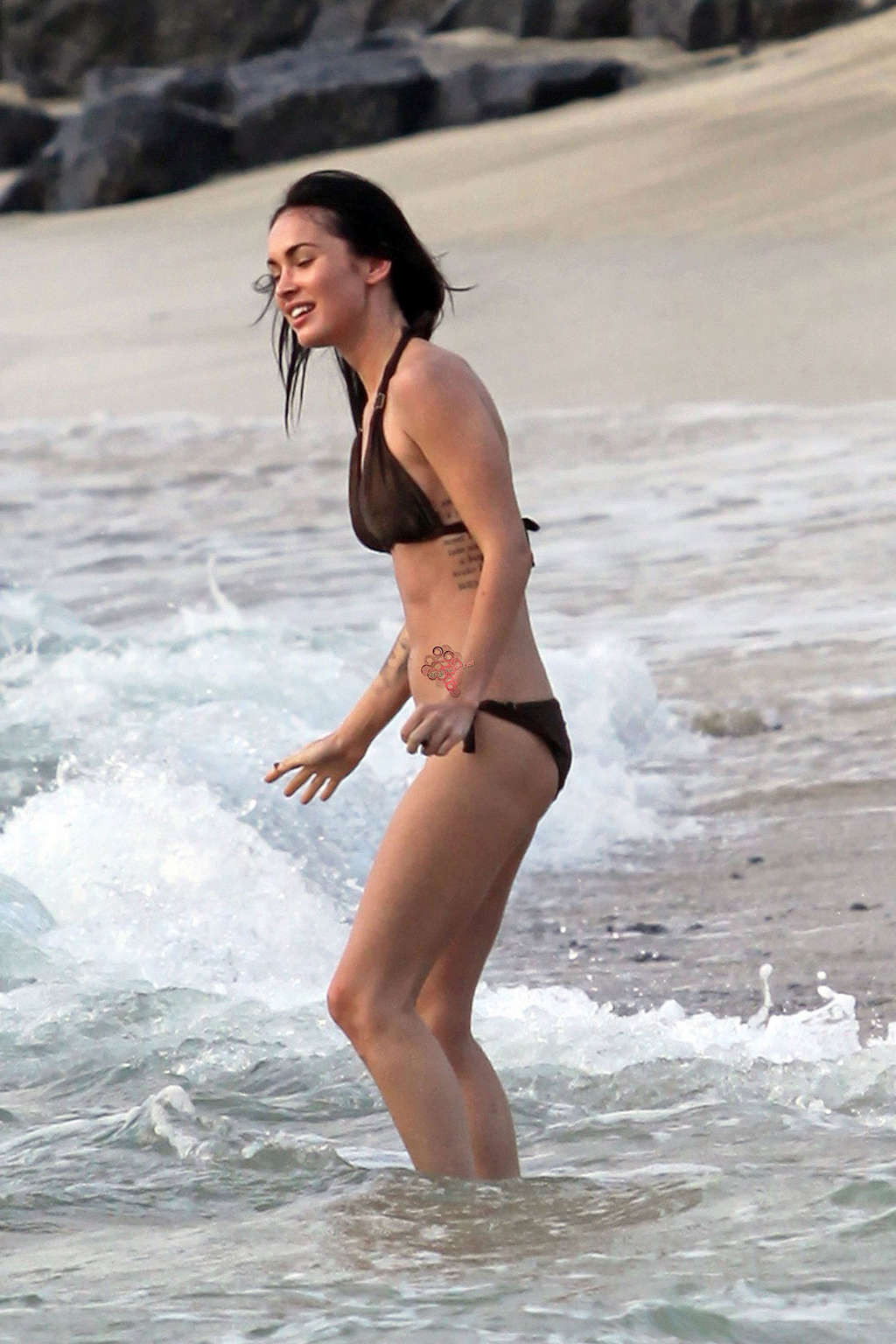 Megan Fox looking very sexy in bikini on beach paparazzi shoots #75347130